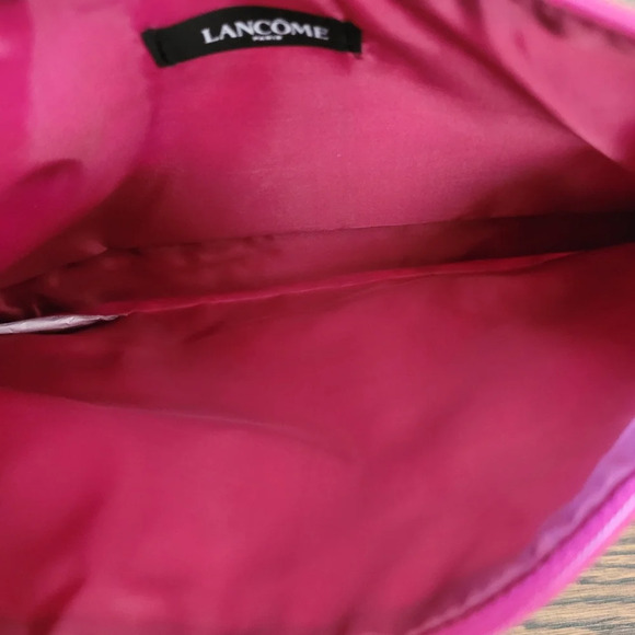 Lancome Magenta and Purple Floral Zippered Cosmetic Bag NEW - Picture 5 of 7